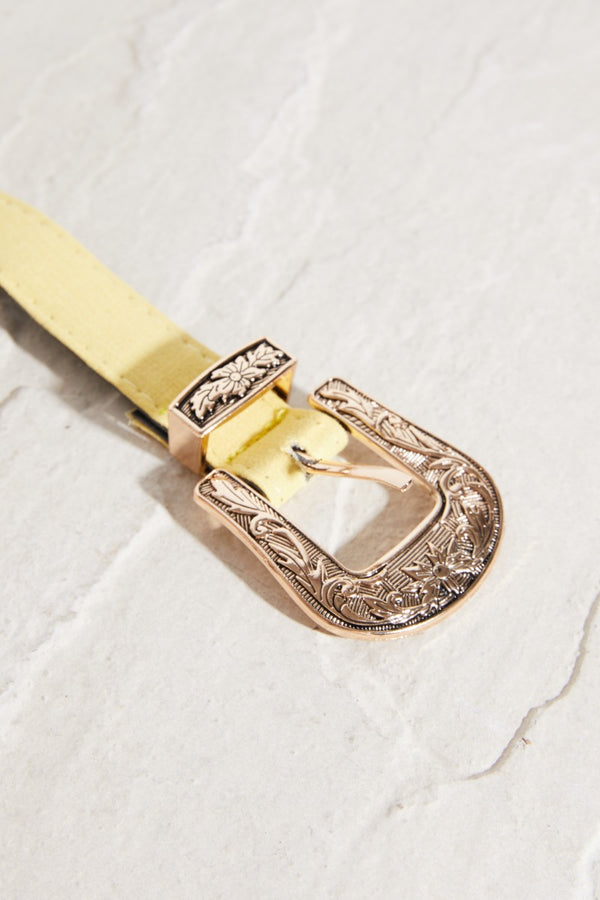 Femme Luxe Yellow Detail Buckle Belt - Novah
