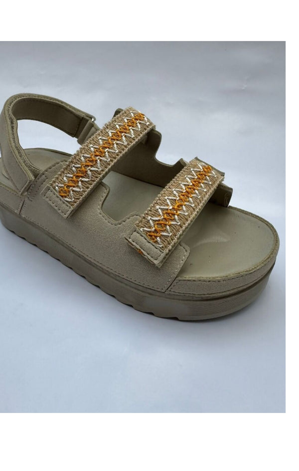 femme luxe Gold Gladiator Style Flat Sandals - Zarina