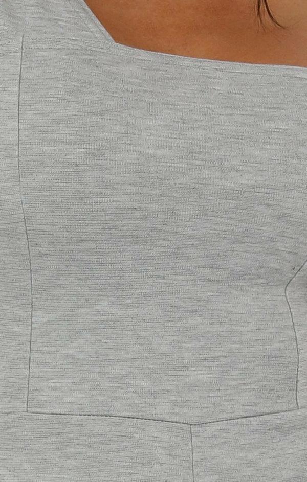 Femme Luxe Grey One Shoulder Ribbed Flare Jumpsuit - Clara