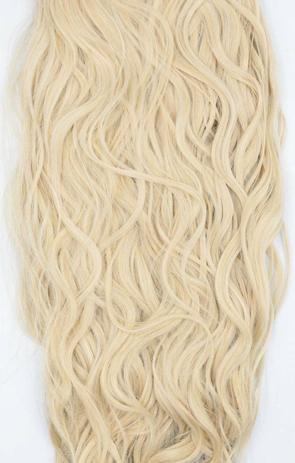 Femme Luxe Light Blonde Thick 20" Synthetic Clip In Wavy Hair Extensions Set - Loren