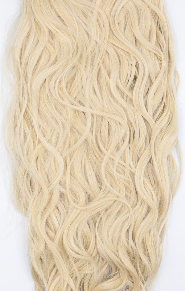femme luxe Light Blonde Thick 20" Synthetic Clip In Wavy Hair Extensions Set - Loren