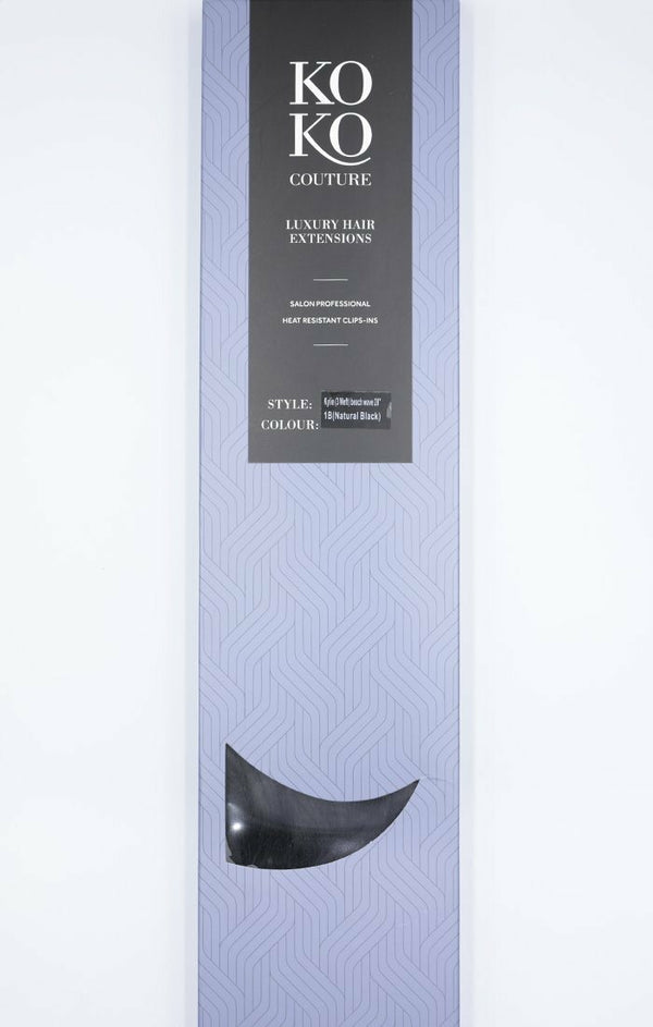 Femme Luxe Natural Black Thick 20" Synthetic Clip In Wavy Hair Extensions Set - Loren