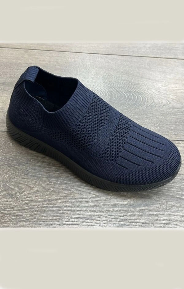 femme luxe Navy Knitted Lightweight Walking Shoes - Juniper