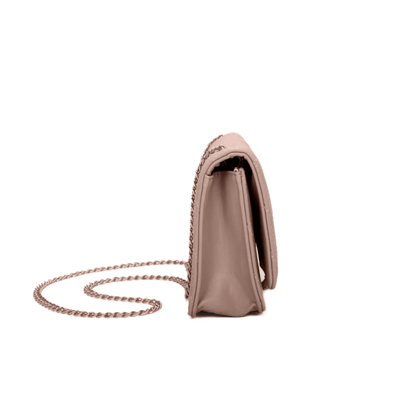 Femme Luxe Nude V Buckle Quilted Satchel Flap With Tassel Detail - Violet