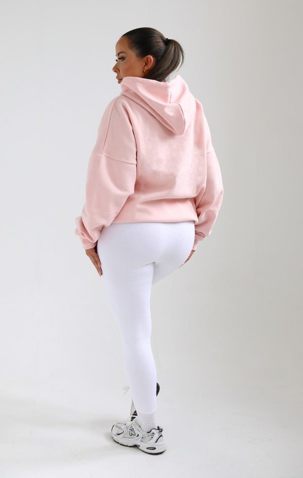 Femme Luxe Peach Yoga Slogan Oversized Hoodie - Laverne