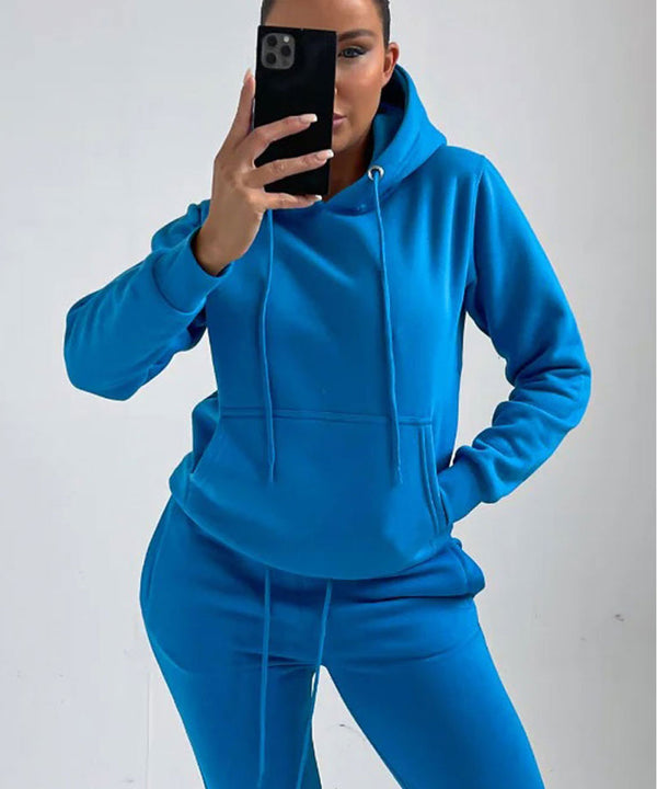 femme luxe Royal Blue Oversized Front Pocket Drawstring Hoodie - Niamh