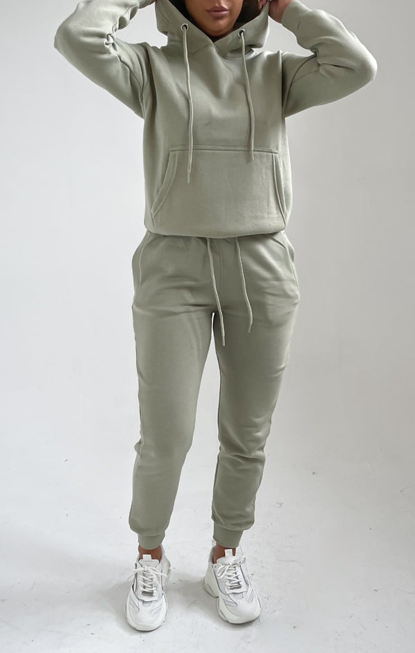 Femme Luxe Sage Hoodie & Cuffed Joggers Loungewear Set - Bellamy