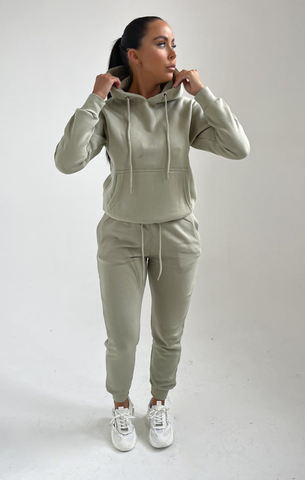 Femme Luxe Sage Hoodie & Cuffed Joggers Loungewear Set - Bellamy