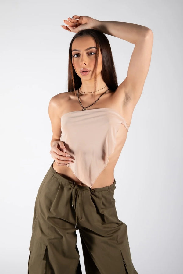 Femme Luxe Stone Tie Back Scarf Bandeau Bandana Crop Top - Lauren