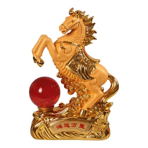 feng shui import 12 Inch Golden Jumping Horse Statue