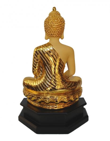 Feng Shui Import 17 Inch Big Gold Sitting Thai Buddha Statue