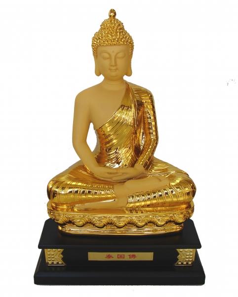 feng shui import 17 Inch Big Gold Sitting Thai Buddha Statue