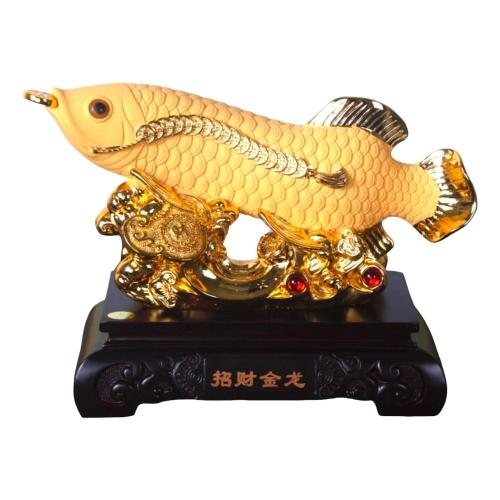 feng shui import 25 Inch Big Golden Arowana Fish Statue