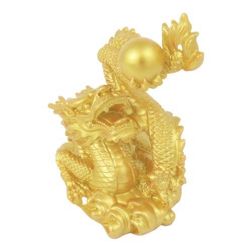 Feng Shui Import 4 Inch Golden Dragon Statue Facing Up