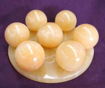 feng shui import 7 Natural Citrine Crystal Balls on Star of David