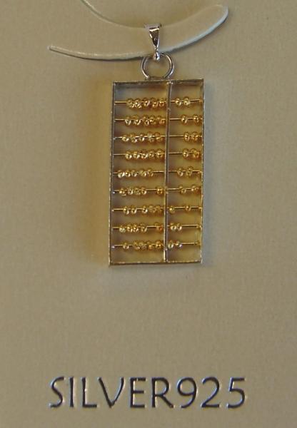 Feng Shui Import 925 Sterling Silver Feng Shui Abacus Pendant