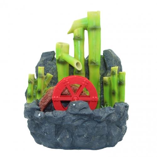 feng shui import Bamboo Water Fountain with Red Wheel