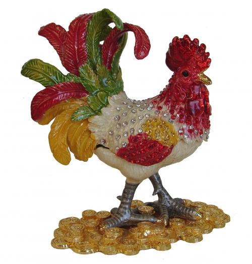 feng shui import Bejeweled Cloisonne Rooster Statue