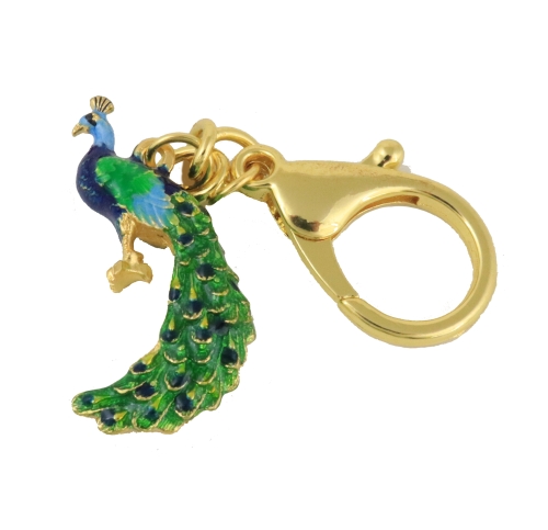 feng shui import Bejeweled Protection Peacock Amulet Keychain