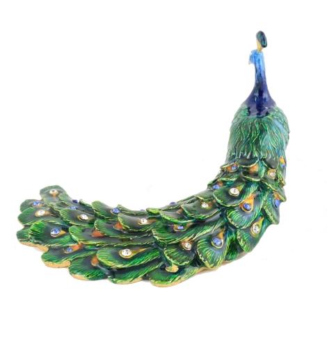Feng Shui Import Bejeweled Protection Peacock Statue