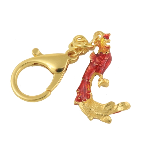 Feng Shui Import Bejeweled Rising Phoenix Amulet Keychain