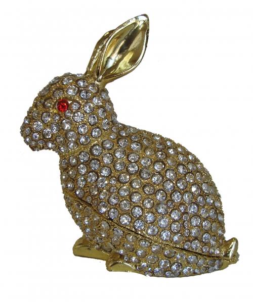 feng shui import Big Bejeweled cloisonne White Rabbit Statue