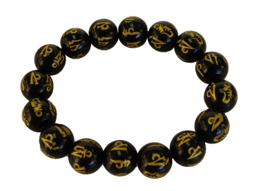 feng shui import Black Obsidian Bracelet with Mantra