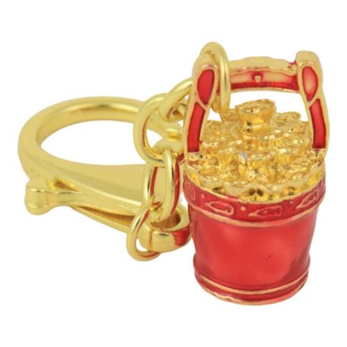 Feng Shui Import Buckets Of Gold & Good Fortune Amulet Keychain