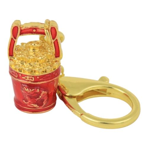 feng shui import Buckets of Gold & Good Fortune Amulet Keychain