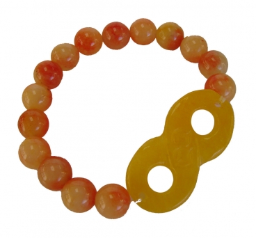 feng shui import Color Jade Beaded Bracelet with Infinity Symbol