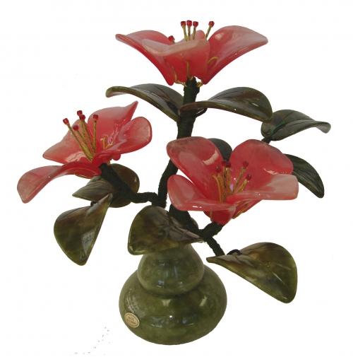 Feng Shui Import Colorful Jade Flower In Wu Lou Jade Vase