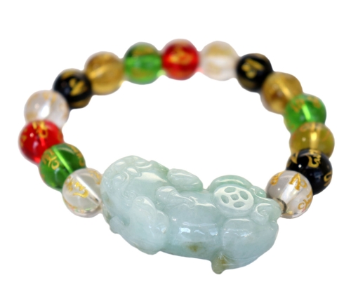 feng shui import Colorful Omani Beaded Bracelet with Pi Yao
