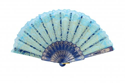 Feng Shui Import Colorful Slab Lace Folding Fan With Auspicious Symbol