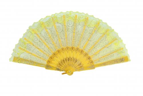 Feng Shui Import Colorful Slab Lace Folding Fan With Auspicious Symbol