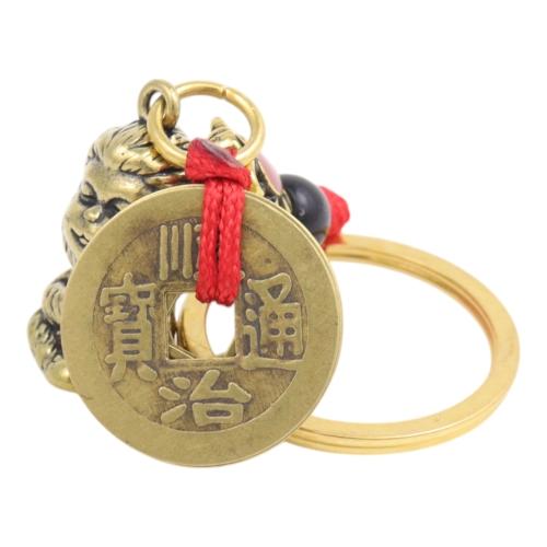 Feng Shui Import Copper Monkey With 5-Copper Coin Lucky Charm For Year Of The Snake