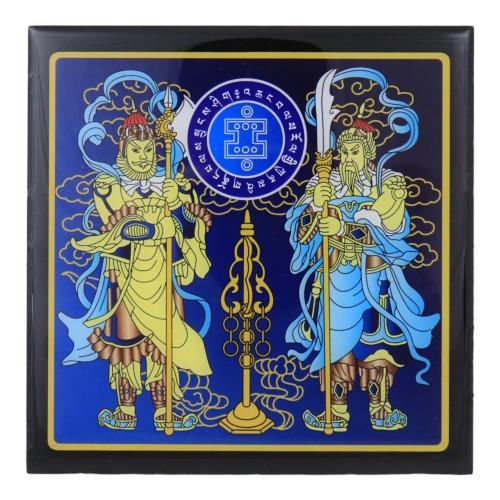 feng shui import Door Guardians w/ Ksitigarbha Staff Plaque
