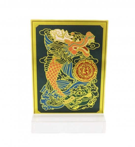 feng shui import Dragon Carp with 3-Legged Toad Plaque