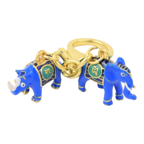 Feng Shui Import Elephant And Rhinoceros Amulet Keychain