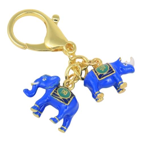 feng shui import Elephant and Rhinoceros Amulet Keychain