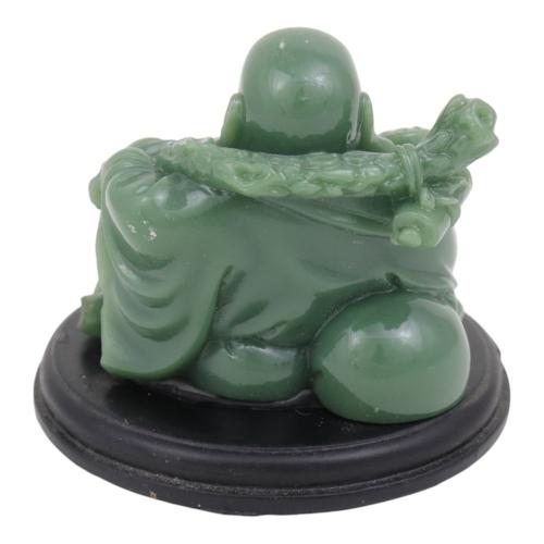 Feng Shui Import Emerald Money Buddha Statue Carrying Wu Lou And Ru Yi