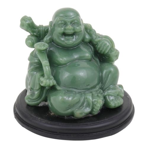 feng shui import Emerald Money Buddha Statue Carrying Wu Lou and Ru Yi
