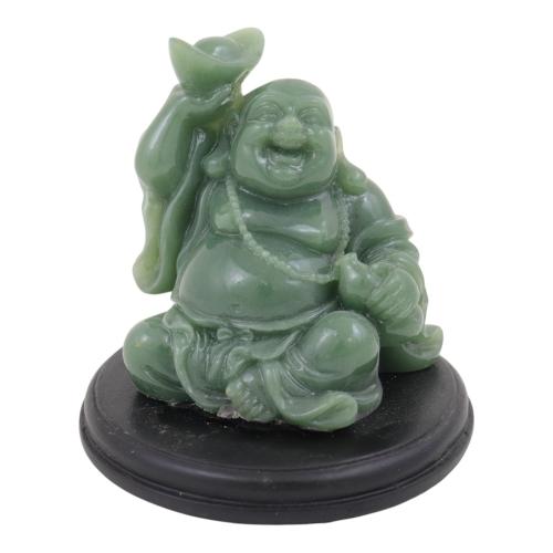 feng shui import Emerald Money Buddha Statue - Right Hand Holding Ingot Up