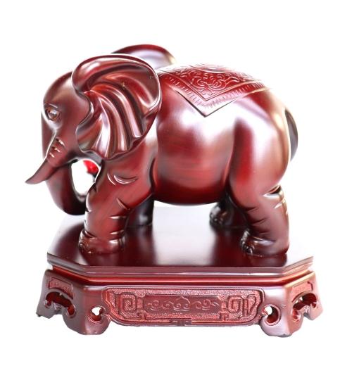 Feng Shui Import Feng Shui Elephant Holding A Red Jewel With Trunk Down
