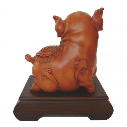 Feng Shui Import 10 Inch Pig Statue W/ Ru Yi