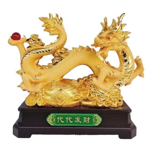 feng shui import 16 Inch Golden Dragon Statue