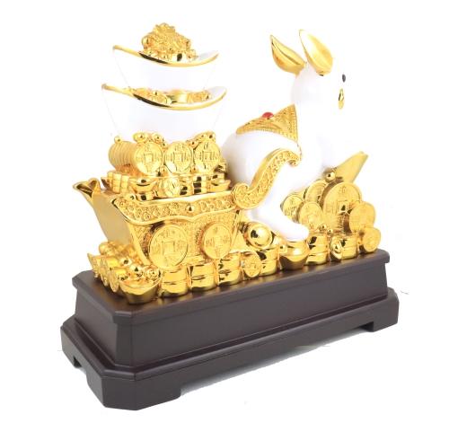 Feng Shui Import 17 Inch Big White Rabbit Statue