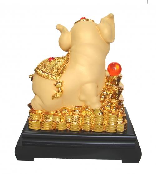 Feng Shui Import 18 Inch Big Golden Pig Statue