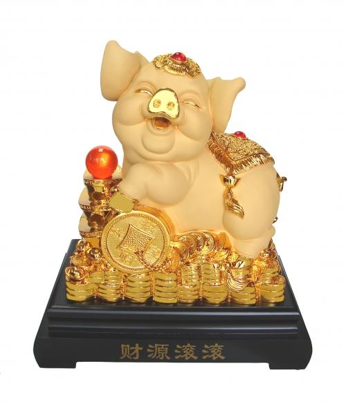 feng shui import 18 Inch Big Golden Pig Statue
