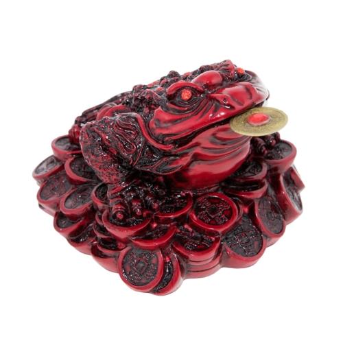 feng shui import 4.5 Inch Red Three Legged Toad