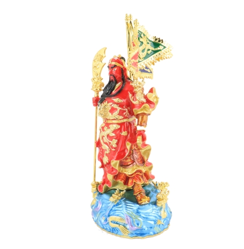 Feng Shui Import 9-Dragon Kwan Kung With 5 Flags